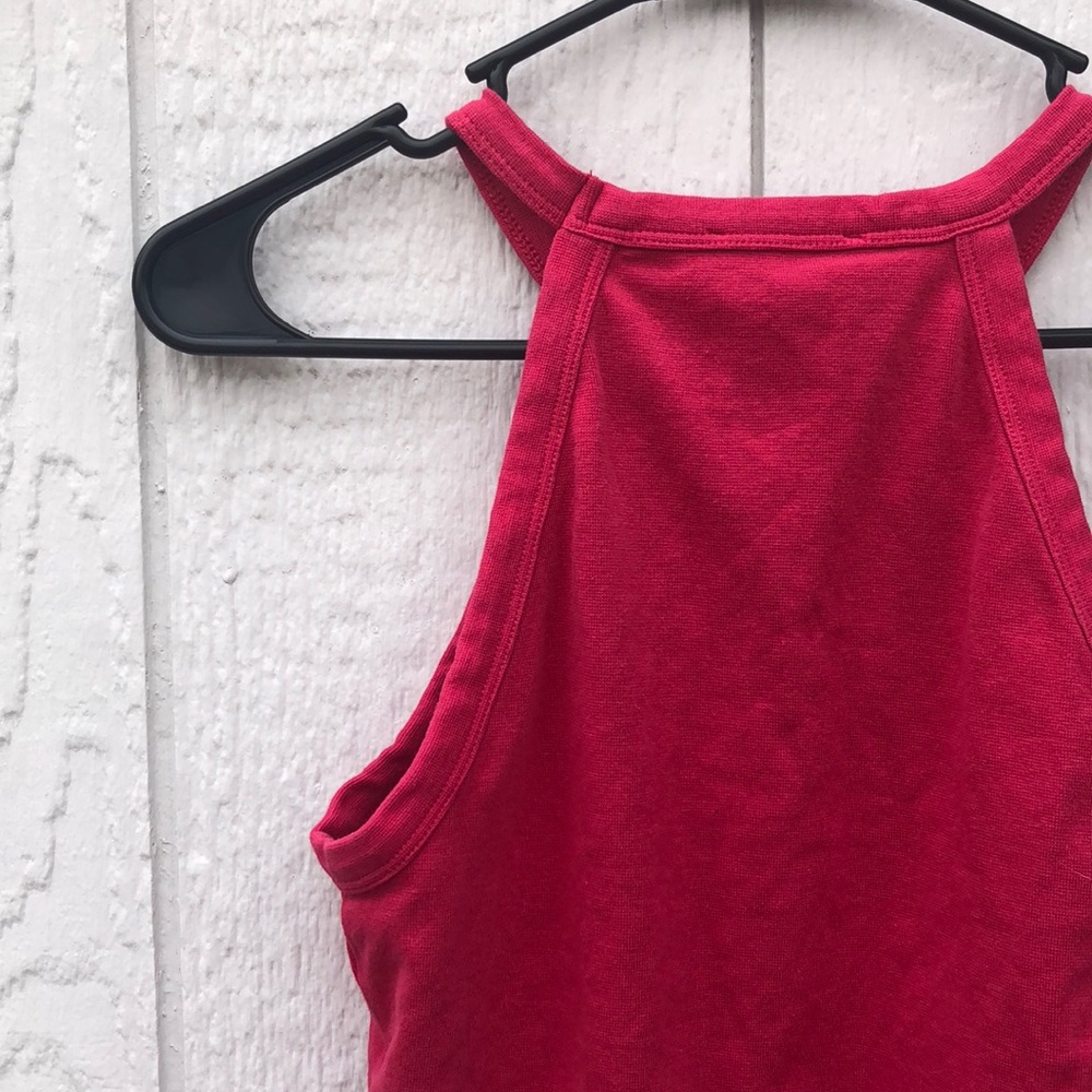 high neck red/pink Zara crop top